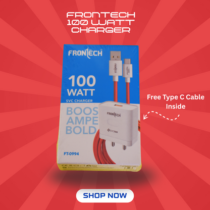 Frontech 100 Watt Charger With Type C Cable