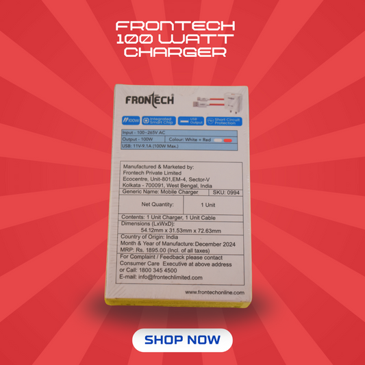 Frontech 100 Watt Charger With Type C Cable